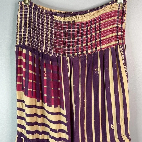 VANS Off The Wall Strapless Shorts Romper Smock Multicoloured Pattern Beachy M - Picture 3 of 11